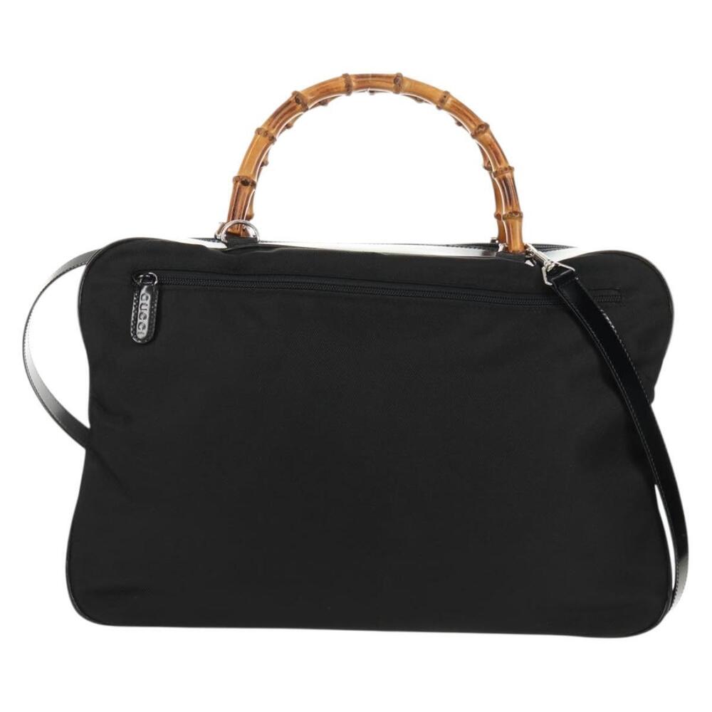 GUCCI Bamboo Hand Bag Nylon Enamel Black Silver 002 2040 0430 Auth bs31639 - Picture 13 of 16